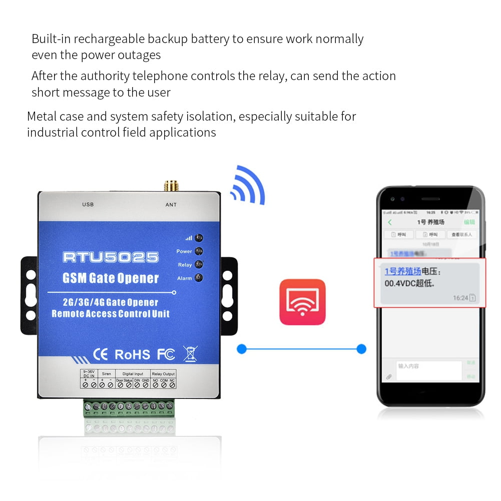 RTU5025 GSM Gate Opener Wireless Garage Door Access Cellphone Remote Control
