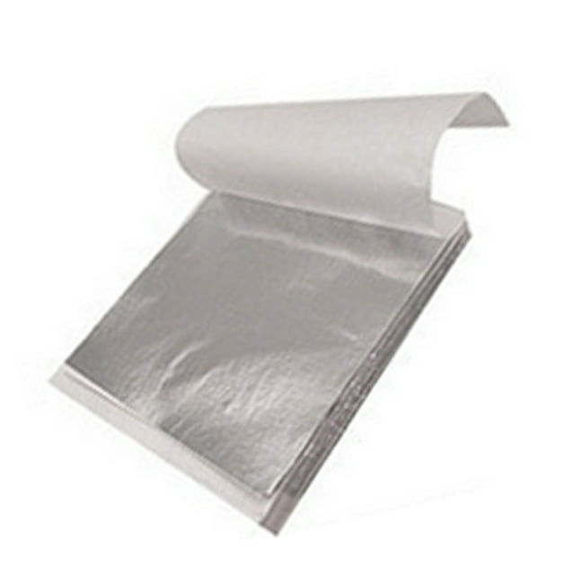 Billuyoard 100 Uds. De papel de aluminio para manualidades, papel dorado, láminas doradas, decoración exquisita para pasteles y comidas, oro/plata/oro Conjuntos de muebles de dormitorio Plata Billuyoard HA024798-02