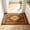 F, variant on 50x80cm Scalloped Edge Bath Mat, Soft Absorbent Microfiber Bathroom Rug, Non-Slip Entryway Floor Mat with Brown Border