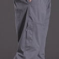 thumbnail image 4 of Mens Elastic Waist Pants Sevevn Full Elastic Waist Slant Pockets Side Pockets Straight Leg Relaxed Fit Cotton Woven Trousers for Casual Lounge Daily Wear, 4 of 5
