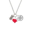 thumbnail image 2 of Delight Jewelry Silvertone Antiqued Owl - Red Heart Nurse Strong Zoe Necklace, 2 of 4