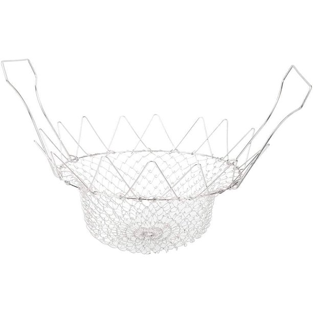 Cesta de ensalada plegable de acero inoxidable Colador de alimentos Cesta de papas fritas plegable Filtro de enjuague de ensalada de pasta frita multifunción expandible de vapor esquí esquí Gafas de esquí