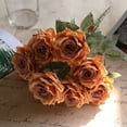 thumbnail image 6 of 1 Bouquet Artificial Rose Realistic Not Wither No Watering Non-fading Easy to Care 9 Head Photography Props Fake Flower for Desktop, 6 of 6