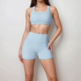 thumbnail image 2 of Women's High Support Scoop Neck Sports Bra - Large, Light Blue, 2 of 7