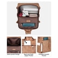 thumbnail image 3 of Mochila y monedero FADEON Leather para mujer, de viaje, color marrón, 3 of 9