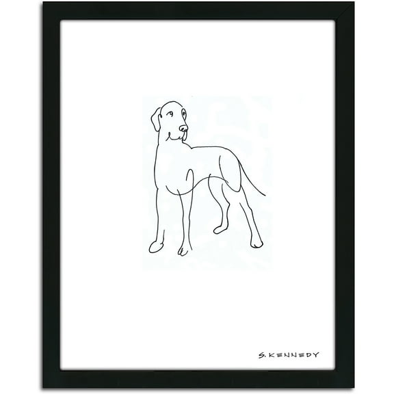 Personal-Prints Great Dane Dog Line Drawing Framed Art