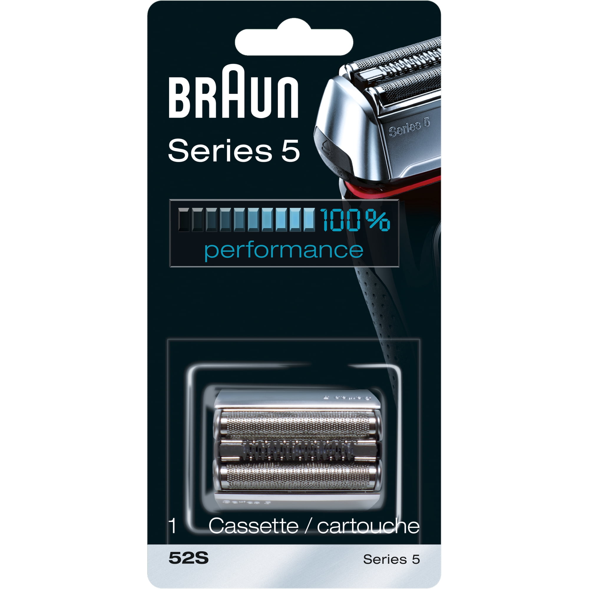 Braun Shaver Replacement Part 52 S Silver Compatible with Series 5 shavers