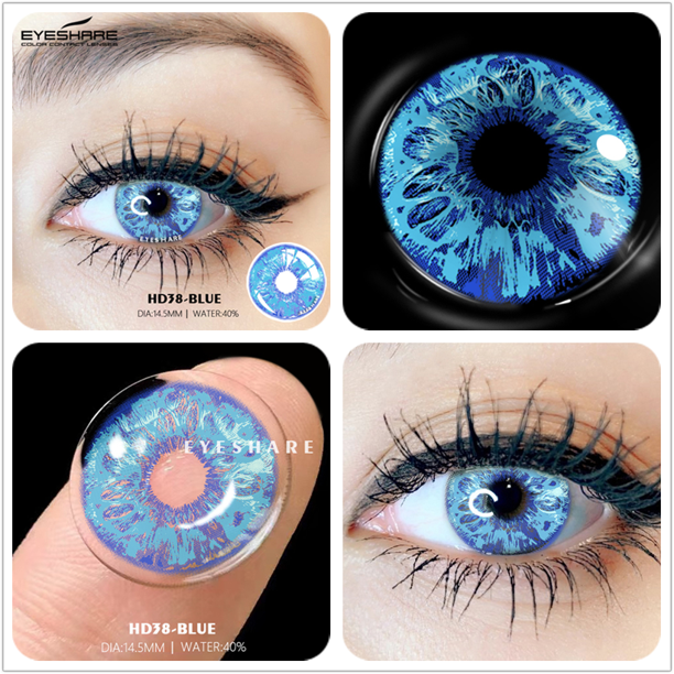 EYESHARE-lentes de contacto de Color Cosplay para ojos, maquillaje de belleza, Halloween, Azul, Morado