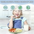 thumbnail image 5 of Vesteel 3-Piece Stainless Steel Toddler Plate with Suction, 9" Divided Dinner & Snack Plates with Removable Silicone Sleeves for Kids, Non Slip & Dishwasher Safe, Blue/Pink/Green, 5 of 8