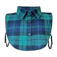 thumbnail image 3 of Women's Checkered Shirt False Collar, Detachable Button Down Collar Dickey, Layering Accessory for Sweaters, Dresses, Fashion Hack to Upgrade Outfits-Green, 3 of 6