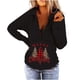 thumbnail image 1 of Pntutb Mujer Casual Sexy Moda Impresión Manga Larga Cuello V Fruncido Pullover Blusa tops Pntutb Pntutb-3191, 1 of 1