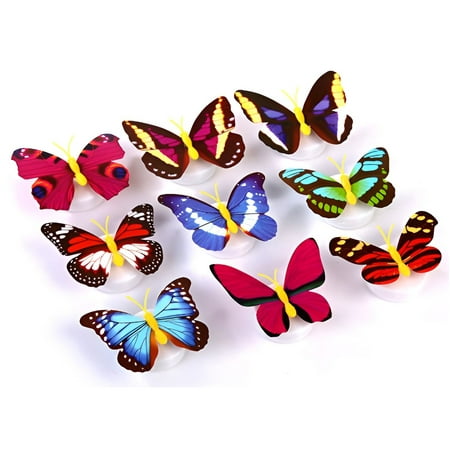 

BLA CURRENT 12PCS Glowing Colorful Butterflies Toy LED Butterfly Small Night Lights