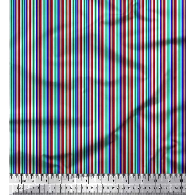 Soimoi Rayon Fabric Vertical Stripe Decor Fabric Printed Yard 42 Inch Wide