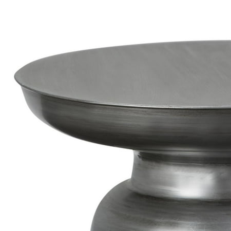 Simpli Home - Toby Round Contemporary Metal Accent Table - Silver