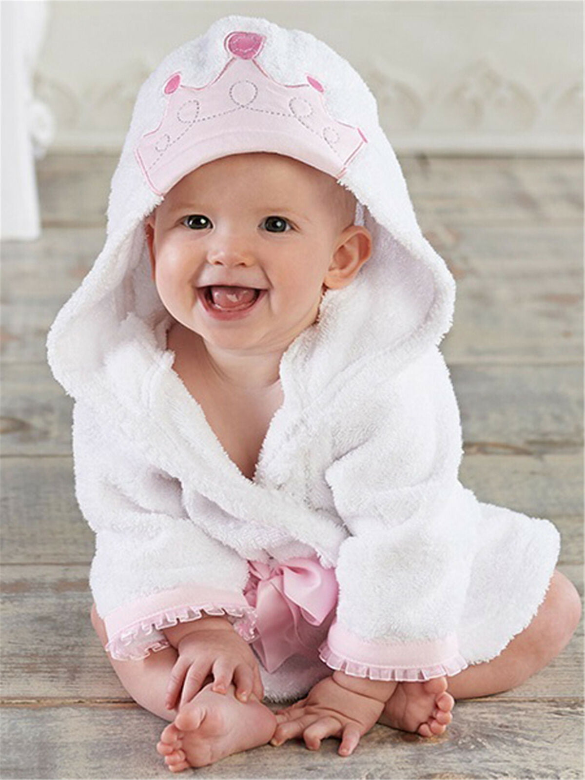 Baby Boy Girl Animal Bathrobe Infant Kid Hooded Bath Towel Bathing Blanket Cover 