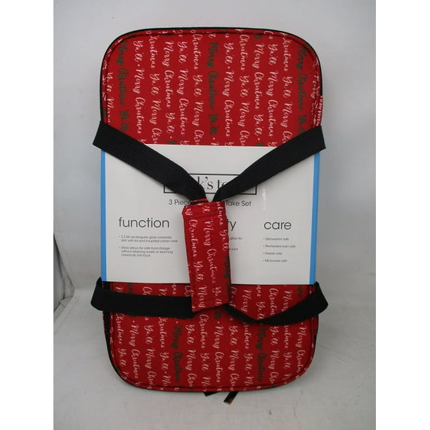 Cook's Tools 3 Piece Bake and Take Set Red Merry Christmas Ya'll
