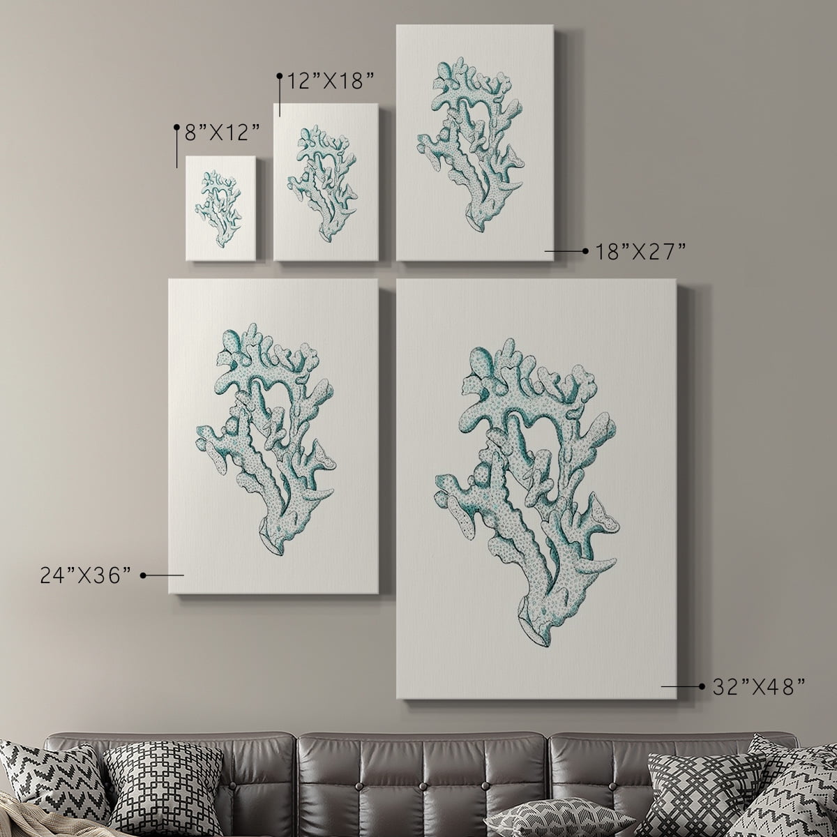 Antique Coastal Coral IV Premium Gallery Wrapped Canvas - Ready to Hang