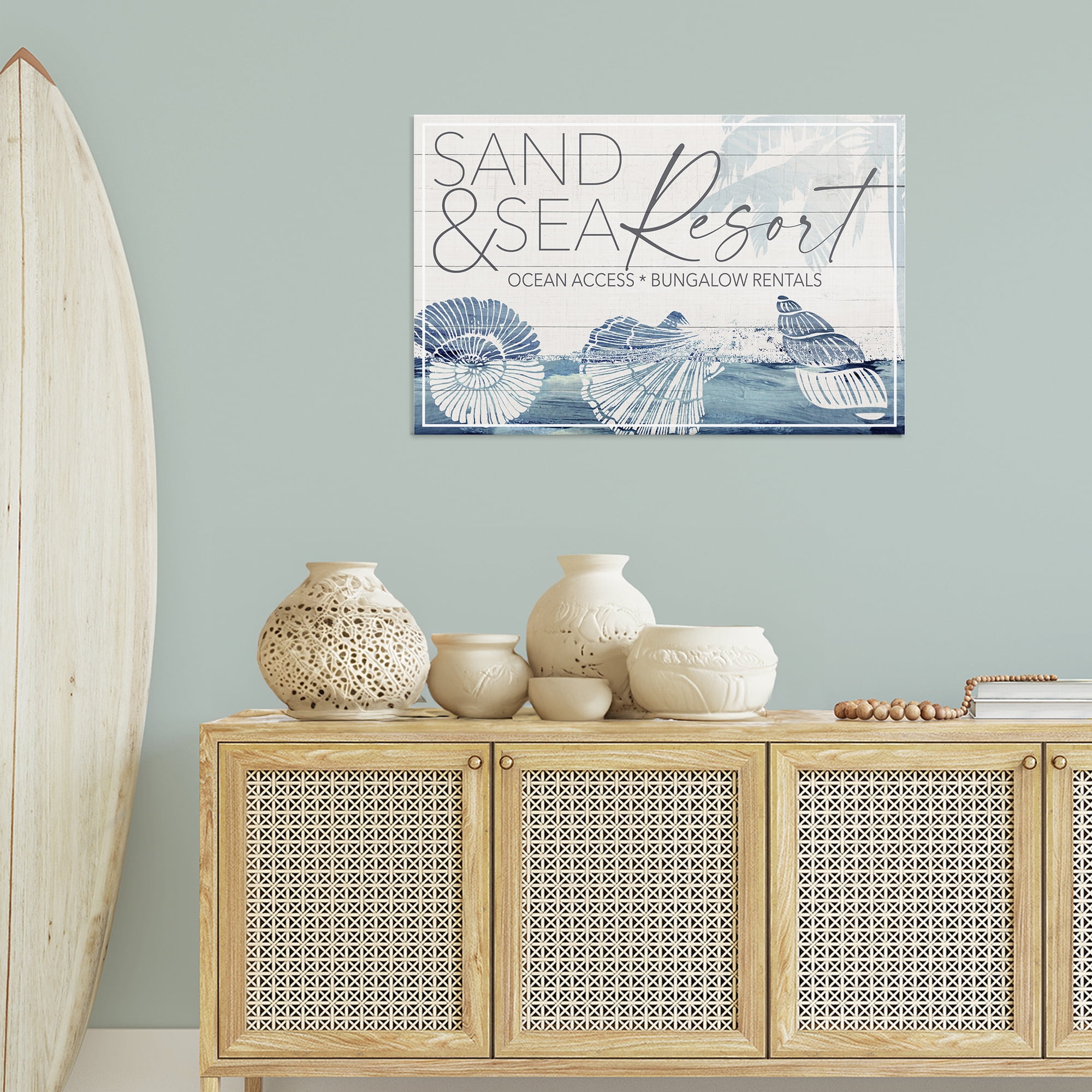 Stupell Industries Sand & Sea Resort Nautical & Beach Painting Wrapped Canvas Art Print Wall Art, 36 x 24