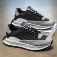 thumbnail image 5 of Men's Fashion Black and White Chunky Sneakers - Comfortable, Lightweight, All-Season Casual Shoes  Casual Sneakers | Sporty Look | PU Upper  with Thick PVC Sole, Suitable for Running and Casual Wear,, 5 of 9