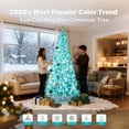 thumbnail image 3 of 7.5FT Prelit Blue Christmas Tree, Full Xmas Pine Tree with 1300 Branch Tips 400 Cold Warm Light for Holiday Indoor Outdoor Decoration, 3 of 14
