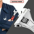 thumbnail image 5 of Adjustable Wrench Spanner - 12 Inch, Vanadium Steel Automotive Repair Tool w/ Four-Sided Jaws and Rubber Grip, 5 of 7