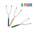 thumbnail image 1 of Bâtons de Rôtissage Brochettes en Acier Inoxydable Télescopiques Fourchette pour Hot-Dogs Barbecue pour Feu de Camp Camping, Ensemble de 6, 1 of 6