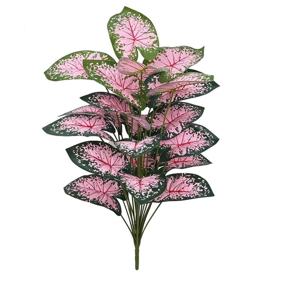 32.28in Artificial Caladium Plant Lifelike Pink Faux 14 Leaves for Living Room Home Garden Wedding Decor
