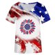 thumbnail image 3 of Blusas para las Mujeres Casual Cuello en V Manga Corta Impresa, 95% Poliéster 5% Spandex Camiseta Top para el Día a Día, Fiesta Y Ropa de Trabajo, 3 of 5