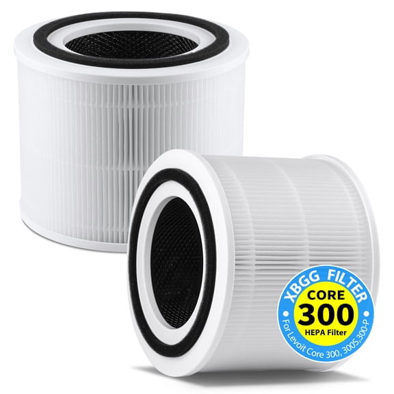 XBGG 2 Pack Core 300 Replacement Filter for Levoit Core 300, Core 300S, Core 300-P Air Purifiers, Compatible with Part #Core 300-RF
