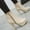 Beige, variant on Herrnalise Women Side Zip Ankle Bare Boots Square Heel Platform Casual Middle Tube Booties,clearance under $10