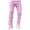 Pink, variant on WREESH Men's Jeans Elastic Waist Casual Multi-Pocket Sports Trousers Pants Khaki