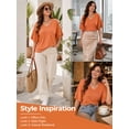 thumbnail image 6 of Mengpipi Women's Plus Size Tops Summer Short Sleeve V-Neck Ruffle Trim Loose Fit Solid Color Casual Blouse 1X-5X, 6 of 9