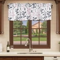 thumbnail image 6 of 2 Pack Valances for Window, Grey Pink Botanical Short Curtains for Kitchen Bedroom Living Room, Watercolor Spring Floral Summer Leaf Rod Pocket Small Window Treatment Valance Drapes 42 x 18 Inch, 6 of 8
