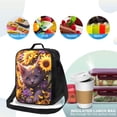 thumbnail image 4 of Balery Sunshine Cute Cat Sunflower Caja de Almuerzo y Bolsa de Almuerzo para Hombres y Mujeres, Bolsa de Almuerzo Reutilizable con Gran Capacidad, Bolsa de Almuerzo Aislada, 4 of 7