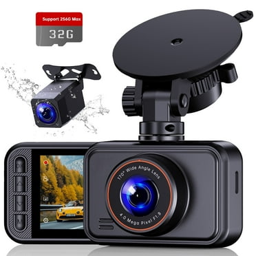 Dash Cam Front and Rear, Ecomoment 2.5K Dual Dash Camera for Cars, 2560P Mini Car Camera, 2 inch IPS Screen, WDR Night Vision, 24H Parking Monitor, G-Sensor, 32GB Card, Support 256 GB Max, Black