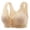 Beige, variant on Women's Ice Silk Front Closure Bra, Seamless Fixed Cup Bralette, Back Comfort Bras for Seniors & Plus Size Green L