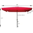 thumbnail image 5 of 10 FT Patio Outdoor Beach Umbrella, Heavy-Duty Market Umbrellas with Crank and tilt and Wind Vents for Garden Backyard Pool Shade, Red, 5 of 5