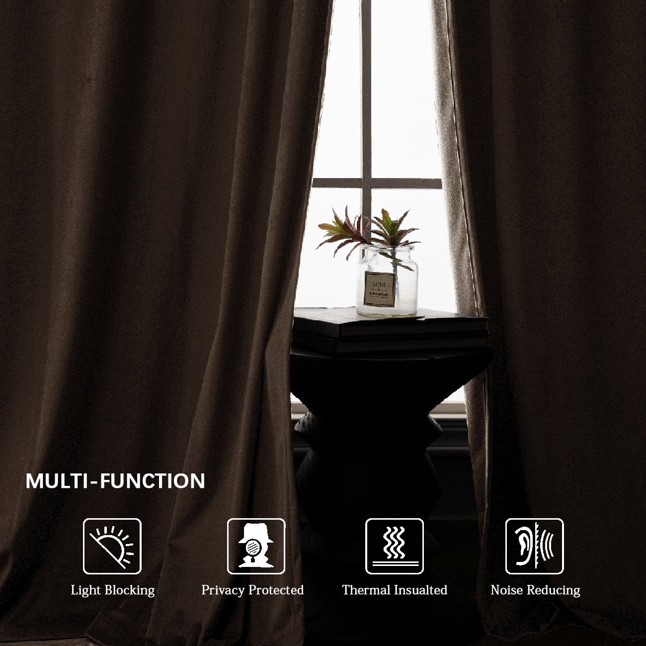 Back Tab Curtains, 2-Panel Set Rod Pocket & Pinch Pleat Design Light-Filtering & Thermal Insulation Ideal for Living Room, Bedroom & Office Windows