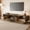 Light Grey, variant on 78" Modern TV Stand for 85 Inch TV, Wood Media Console with Closed Storage Cabinet, Slatted Doors, Soft Close Hinges & Cable Management, Entertainment Center for Living Room, Brown