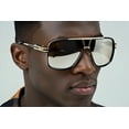 thumbnail image 5 of Men Fashion Sunglasses Shades Gold Frame Classic Square Style GM Mirror, 5 of 7