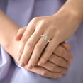 thumbnail image 5 of SZUL Women's 1/4 CTW Vertical Three Stone Lab Grown Diamond Ring in 10K White Gold (F-G Color, VS1- VS2 Clarity), 5 of 6