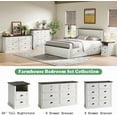 thumbnail image 2 of LUXOAK 42" Dresser for Bedroom, 8-Drawer Farmhouse Dresser, Living Room Storage, Rustic White, 2 of 6