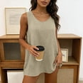 thumbnail image 4 of ITSAME Womens Cotton Tank Tops Crewneck Sleeveless Shirts Summer Loose Casual Tops Beige Size M, 4 of 8
