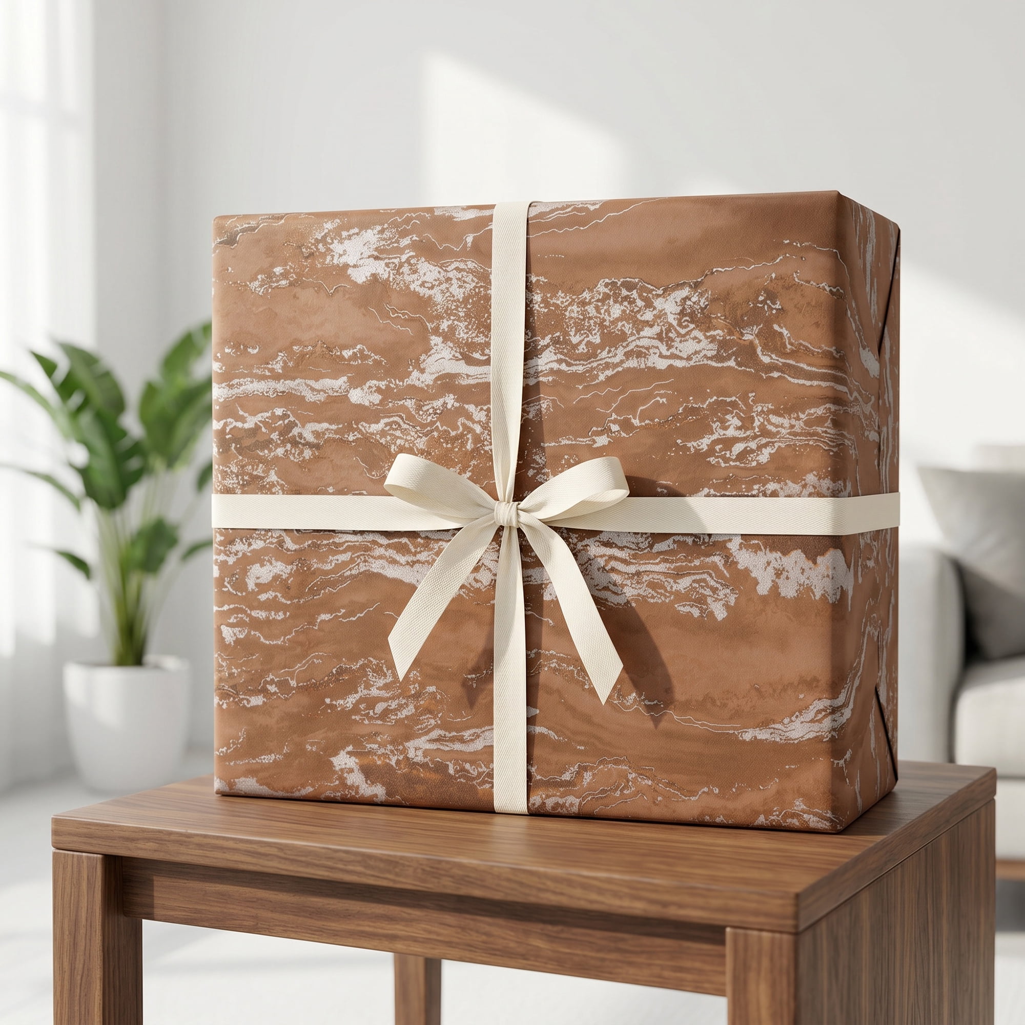 Unique Bargains Flowing Cloud Pattern Gift Wrapping Paper for Occasions Brown 27.6"x 19.7"