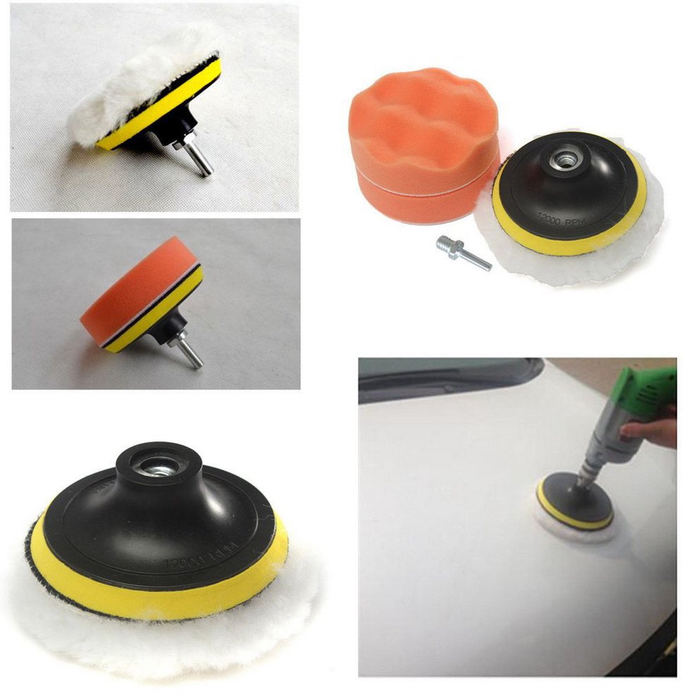 Polishing Pad 5Pcs 4 Polishing Buffing Pad Kit Tool For Car Polisher Buffer With M10 Drill Adapter