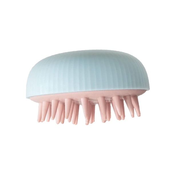 Manual de cepillo de champú masajeador de cuero cabelludo con cerdas de silicona suave para el del cabello Azul Zulema cepillo de champú para el cabello
