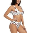 thumbnail image 2 of Wukai Red Snake Women's Bikini Set Two Piece,wimsuit High Waisted V Neck Twist Front Adjustable Spaghetti Straps Bathing Suit-Medium, 2 of 7