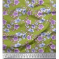 thumbnail image 1 of Soimoi Cotton Duck Fabric Leaves & Buttercup Floral Print Fabric by Yard 56 Inch Wide, 1 of 1
