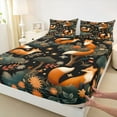 thumbnail image 3 of Homewish Teens Cute Orange Fox 4-Piece Full Size Sheets,Chic Flower Animal Bed Sheets,Kawaii Jungle Wildlife Lightweight Sheet Sets,Ultra Soft Home Decor, 3 of 7