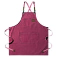 thumbnail image 2 of Waterproof Oxford Cloth Work Apron Breathable Gardening Apron with Convenient Tool Storage and Adjustable Fit for Hobbyists, Pink, 2 of 3